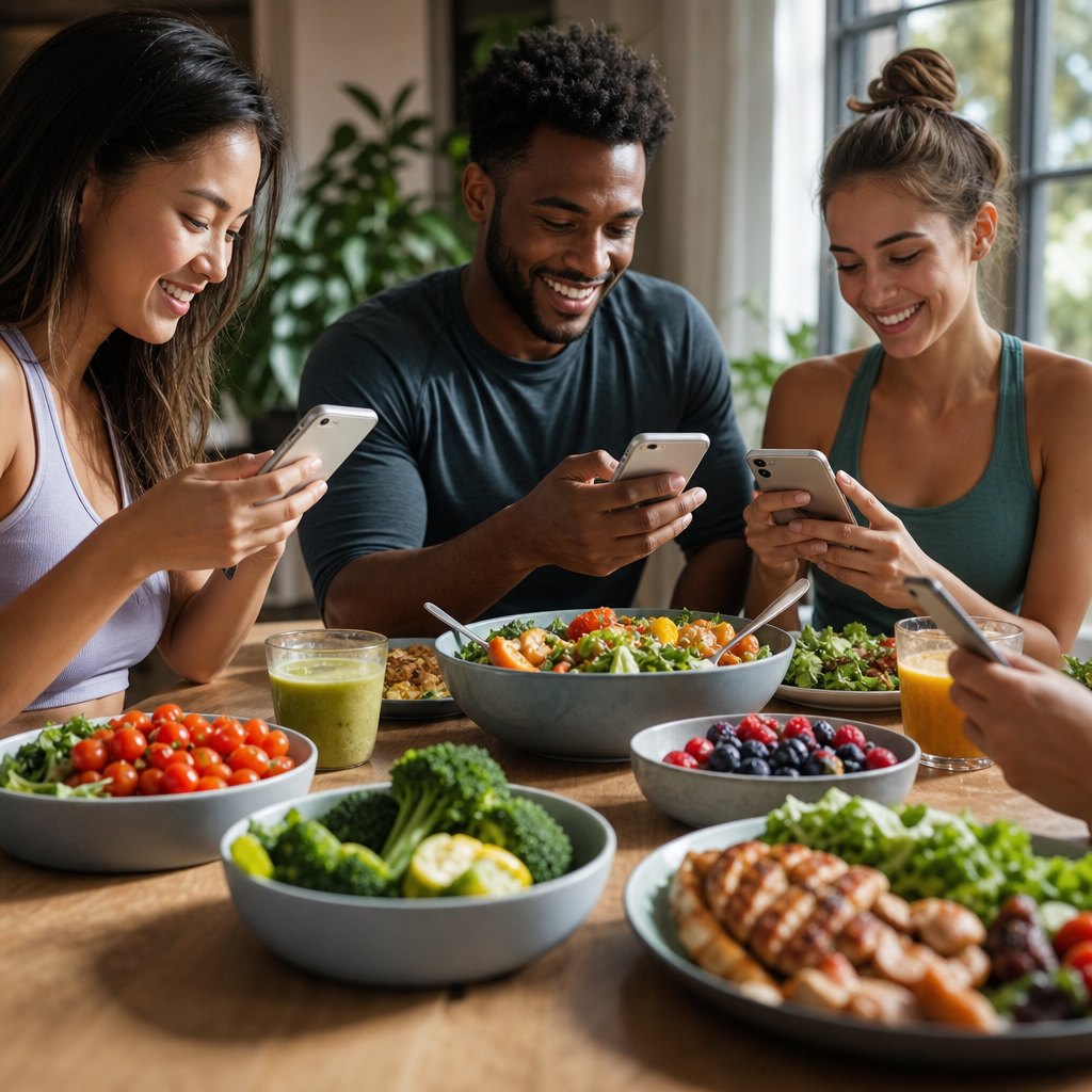 Nutzer, die mit der Cal AI-App ihre Essenspläne überprüfen.